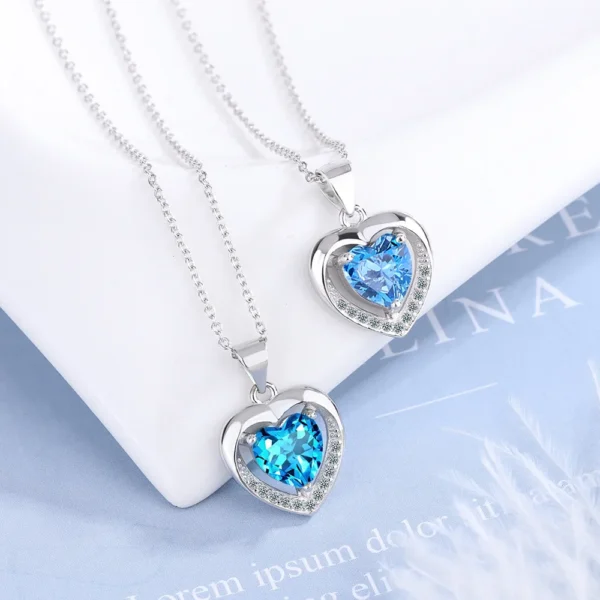 Blue Zircon Heart Choker - Image 3