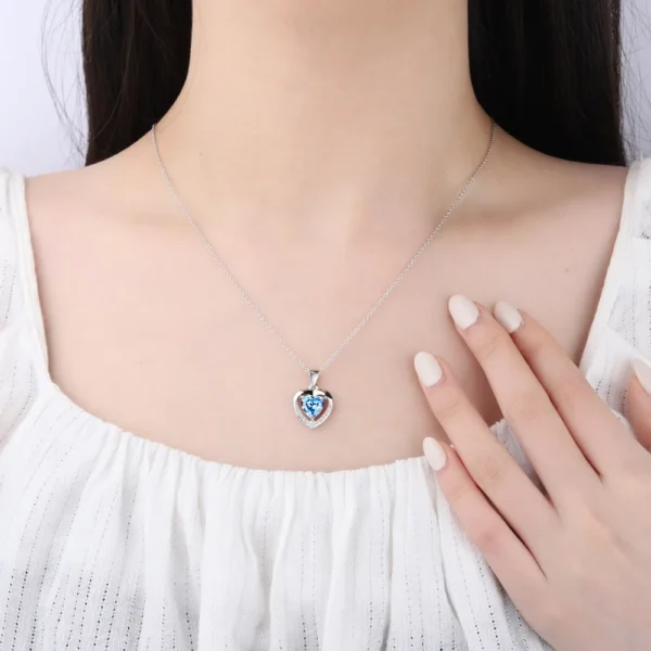 Blue Zircon Heart Choker - Image 2