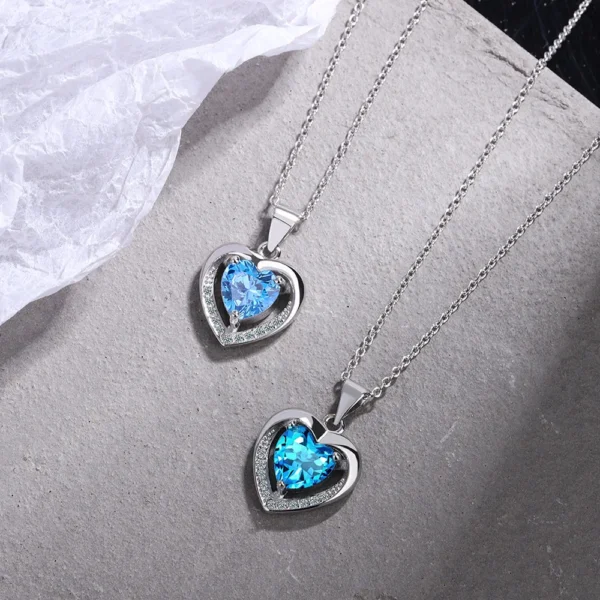 Blue Zircon Heart Choker - Image 5